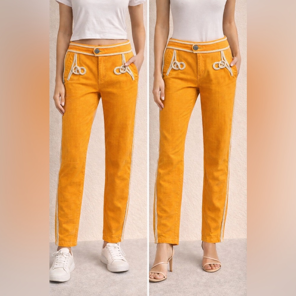 Moschino Jeans Vibrant Orange Straight Leg Pants